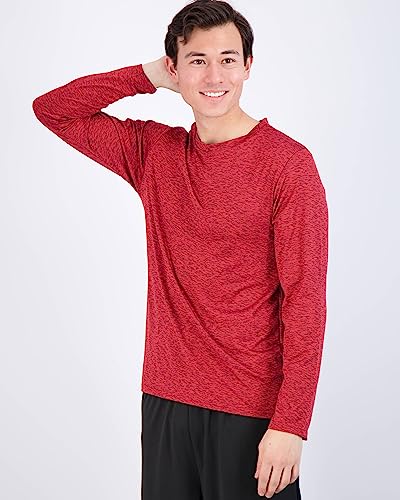 4 Pack:mens Long Sleeve T-Shirt Workout Clothes Quick Dry Fit Gym Tee Shirt Athletic Active Performance Casual Moisture Wicking Exercise Clothing Running Cool Sport Training Undershirt Top-Set 3,L #TOP1