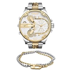 Diesel Herren Mr. Daddy 2.0 Uhr und D Logo Armband aus mehrfarbigem Edelstahl, Set