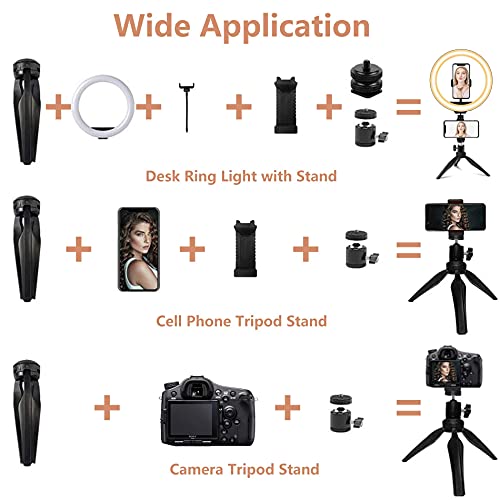 Desk Ring Light with Stand and Phone Holder, SUMCOO 10" Dimmable Desktop Selfie Ring Light for Makeup/Live Stream/Online Conference, Compatible with iPhone & Android Phone - Image 5