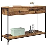 Chic industriale: rendi la tua casa più bella con questo tavolo consolle che combina stile urbano con un design pratico. La superficie rettangolare strutturata e il robusto telaio in acciaio danno un tocco fantastico. Ideale per ambienti moderni, offre spazio per decorazioni e un pratico spazio sottostante. La presenza elegante e solida si adatta perfettamente agli interni contemporanei.