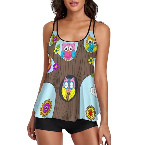 Ensemble Bikini avec Short de Garçon Anti-Frottement : Tankini Fluide Robe de Plage