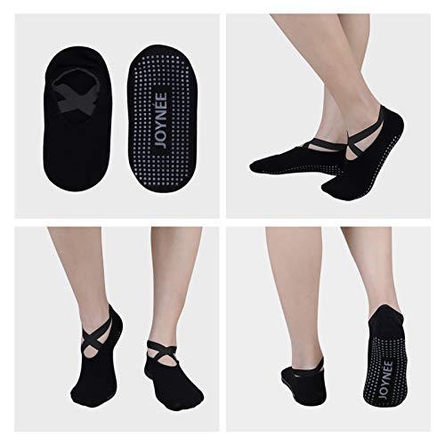 Joynée Non-Slip Yoga Socks For Women With Grips,Ideal For Pilates,Barre,Dance,Hospital,Fitness 3 Pairs #TOP3