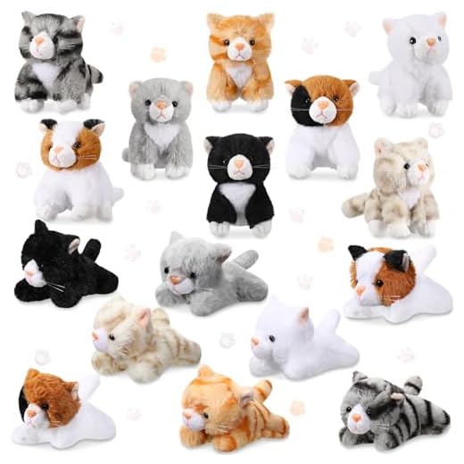 Leitee 16 Pcs Cat Plush Toys