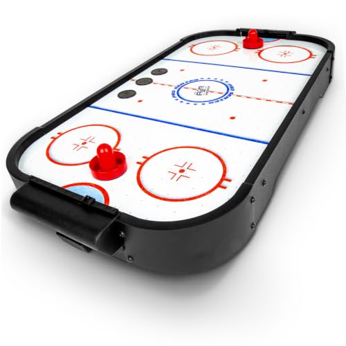 GoSports 30 Inch Table Top Air Hockey Game for Kids - Portable, Battery Operated Game Table - Black