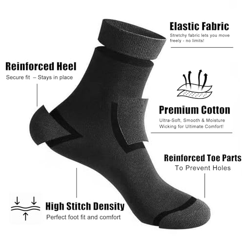 6 Pairs Thin Ankle Socks for Men and Women, Quarter Length, Athletic Running Work Socks2
