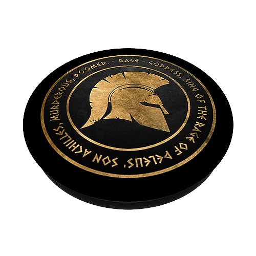 Ancient Greek History Homer the Iliad Rage of Achilles PopSockets Swappable PopGrip, Black - Image 2