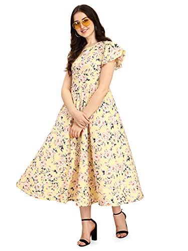Image of Oomph! Women's Crepe A-Line Maxi Dress - Daffodil Yellow (md301xxxl)