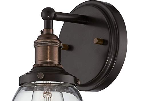 Image of Nuvo Lighting 60 /5514 Vintage Incandescent One Light Wall Sconce Cone Clear Glass Rustic Bronze