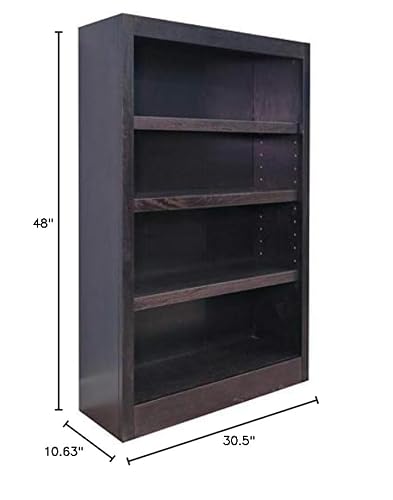 Concepts In Wood Midas Four Shelf Bookcase 48\" H Espresso Finish