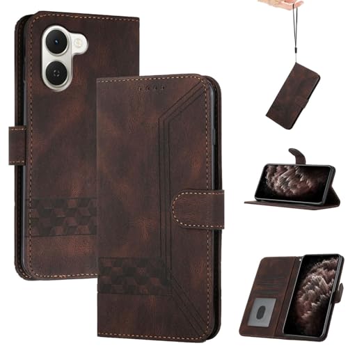 �X�}�z�P�[�X �Ή��@�� for Tecno Spark Go 3 / Pop 20 �X�}�z�P�[�X �E�H���b�g �J�[�h�X���b�g �t���b�v�X�^���h �}�O�l�b�g���� Brown