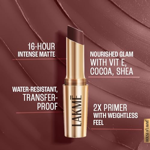 Image of LAKME LAKM Lakme Powerplay Priming Matte Lipstick, Smooth Finish, Lightweight Smudgeproof, Lasts 16hrs, Hydrates Lips, Sangria Weekend, 3.6g (Pack of 2)
