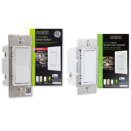 Ge 46201 Enbrighten Z-Wave Plus Smart Light Switch, White & Light Almond & Enbrighten, White & Light Almond, Z-Wave Plus Smart Fan Control, Compatible With Alexa, Google Assistant, 55258 #TOP9