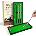 juboury Golf Pen Set, Mini Desktop Golf Ball Pen Gift Set with Putting Green,Flag,3 Golf Clubs Pens & 2 Balls