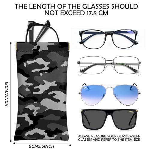 Image of 2 PCS Glasses Eyeglass Sunglasses Case Pouch Soft PU Leather Cute Aesthetic with Cleaning Cloth for Boys Men Man