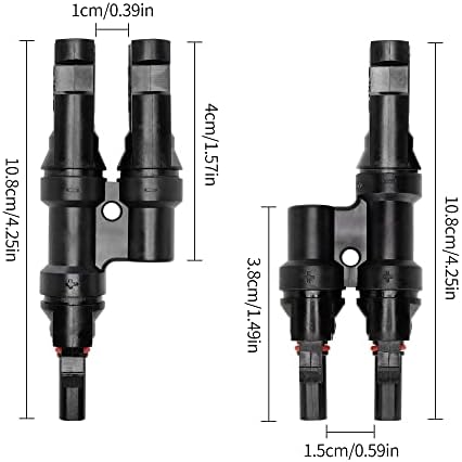 YACSEJAO Solar Branch Y Connectors Waterproof Solar 2 to 1 Adapter Connector(MMF+FFM) for Parallel Connection Between Solar Panels