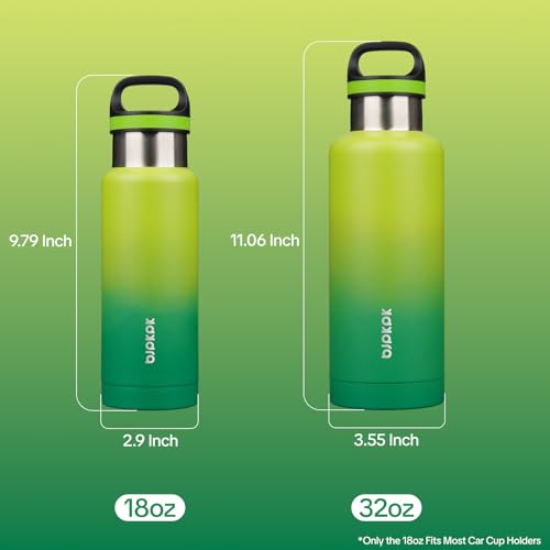 Image of BJPKPK Insulated Water Bottle 18OZ Stainless Steel Water Bottle with Handle Double Walls Vacuum Insulated BPA Free Flask, Bamboo Grove
