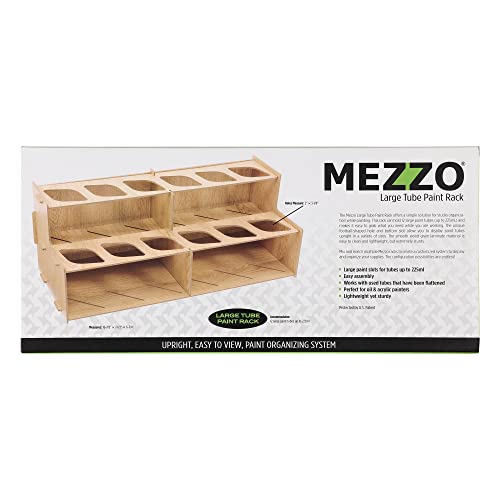 Image of HG Art Concepts Mezzo Artist Paint and Brush Racks - Wood Grain Laminate Multi Layer Desk Stand Professional Storage Display Organizer for Paintbrushes & Large Tubes - 3 Pack