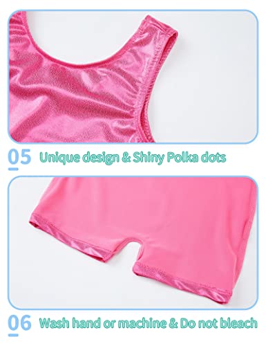 Nymphperi Ballet Leotards For Girls Size 2T 3T 2 Pack Shiny Solid Cute Black Biketards With Shorts Sparkly Pink Soft Unitards For Toddler Gym Sports Quick-Dry #TOP4
