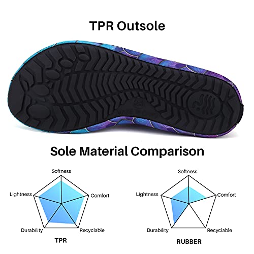 Wasserschuhe Mabove Badeschuhe für Damen im Lila Meerjungfrau-Look