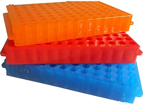 KINNOSE Tube Rack Double Panel 96-Well Polypropylene PCR Centrifuge Tube Holder for Microcentrifuge Tubes 0.2/0.5/1.5/1.8/2.0ml 3Pcs