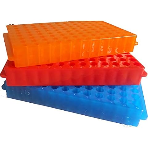 KINNOSE Tube Rack Double Panel 96-Well Polypropylene PCR Centrifuge Tube Holder for Microcentrifuge Tubes 0.2/0.5/1.5/1.8/2.0ml 3Pcs Cover