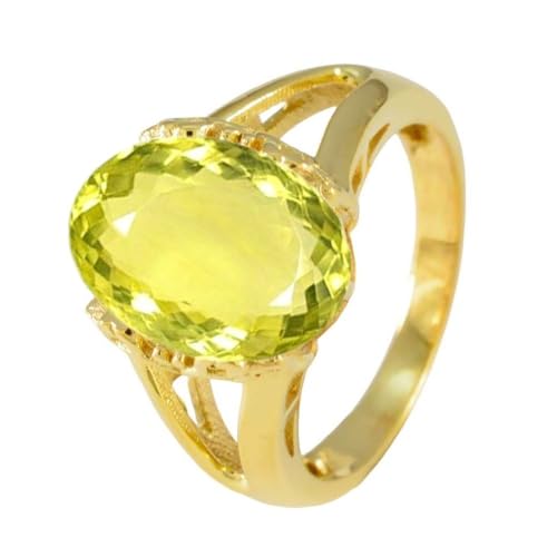 Image of 55Carat Choose Your Color Genuine Stone Ring 18K Gold Plated Oval Handmade Jewellery for Gift Sizes 4-13