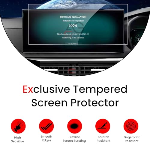 Image of Screen Guard For TATA CURVV 2024 | 12.3 INCH INFOTAINMENT + INSTRUMENT CLUSTER + STEERING + AC Protector | TataCurvv Car Digital Display Accessories [Not Tempered Glass]