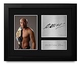HWC Trading Anderson Silva Gifts Printed Signed Autograph Picture for UFC Memorabilia Fans - US Letter Framed (ID-007451)