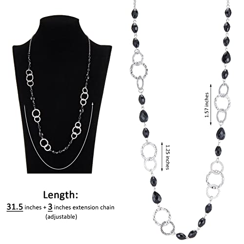 Noessla Long Gold/Silver Chain Layered Necklace For Women Boho Multi-Strand Rope Chains Statement Collar Necklace Silver Jewelry Gift thumb #4