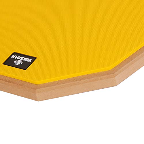 12 inch drum pad,double sided drum pads,snare drum pad with drumsticks and storage bag for drum practice beginner (12\'\', Yellow) - Thumbnail 5