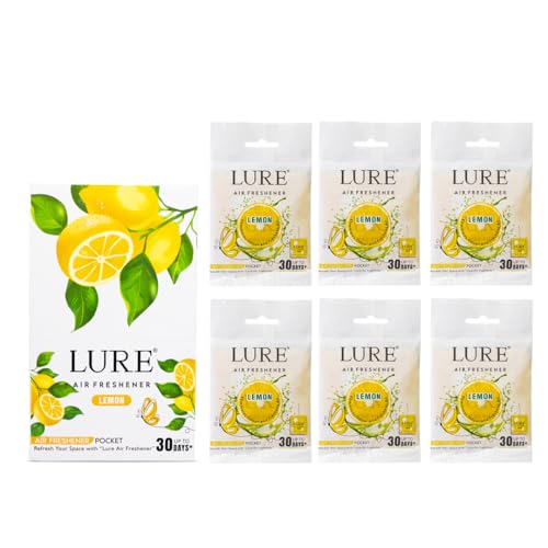 Image of LURE Gel Pocket Air Freshener For Bathroom, Toilet, Home | Germ Protection | Last Upto 30 Days - Lemon 10 Gm (Pack Of 6)