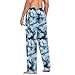 Ollabaky Tie Dye Indigo Color Pajama Pants Men Sleep Lounge Pants Pjs Bottoms with Pockets, M