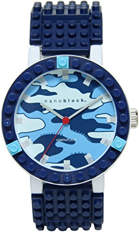 Lista de Relojes Lego para comprar online. 45 Nanoblock, CRD-07 - Reloj azul, Color de la esfera: azul, decoración de reloj nanoblock
