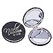 Custom Personalized Bridesmaid Maid of Honor Pocket Compact Mirror Gift - Double Sided Magnifying (Black)