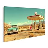 islandburner Bild auf Leinwand Klassisches Auto an alter 