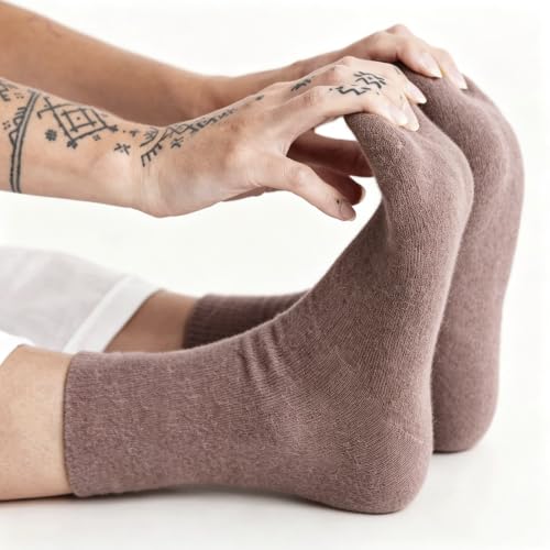 Image of Fszsaa Mulit-Pairs Crew Socks Solid Color Mid-Calf Tube Socks Casual Dress Socks for Women