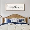 And so together they built a life they loved wall decor 40x15 large framed farmhouse wood sign for bedroom above bed living room over bed wall art modern hanging decoration wood  urban country home decor