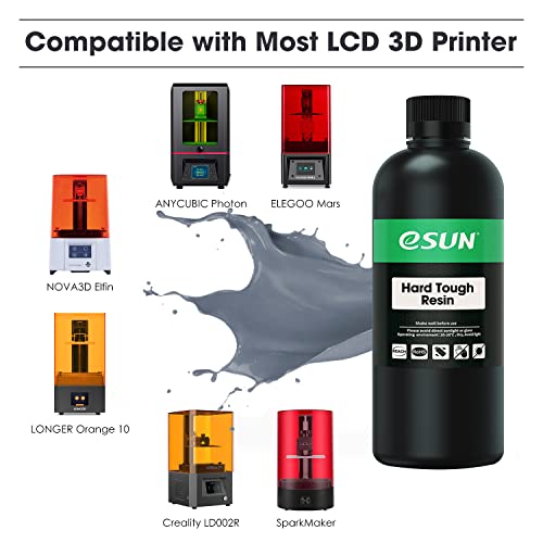 Image of eSUN 405nm LCD 3D Printer Rapid Resin UV Curing Resin ABS-Like Rapid Resin Hard Tough Resin High Impact High Tough Photopolymer Resin for Photon UV Curing LCD 3D Printer, Plastic Bottle, 1000g Grey
