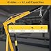 2 Ton Hydraulic Engine Hoist Crane 4400LB Capacity, Foldable Shop Crane with 6 Locking Casters & Telescopic Boom, Heavy Duty Engine Lift for Auto Repair, Garage, Truck Maintenance