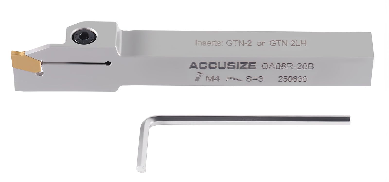 Accusize Industrial Tools 1'' Shank Heavy Duty Indexable Grooving/Cut-Off Holder, Nickel Plated, with a Gtn-4 Tin Coated Carbide Insert, 2415-5036 — Amazon image 10