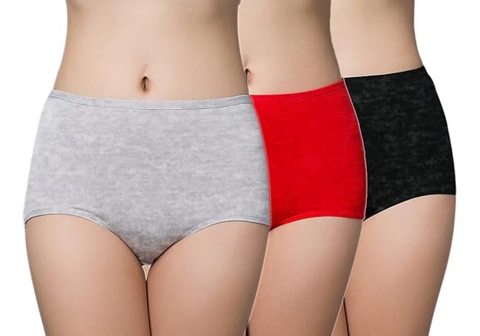 SunFlux®Full Coverage Soft Breathable Cotton Spandex Stretch Boyshort Underwear Boxer Briefs Hipster Boy Leg Panties for Women Pack of 3 Multicolor-image-32