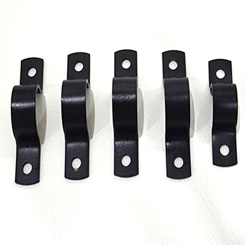 Abrazadera de tubo de dos agujeros negro Lucas Shops de 3/4 pulgadas soporte en U para fontanería 3