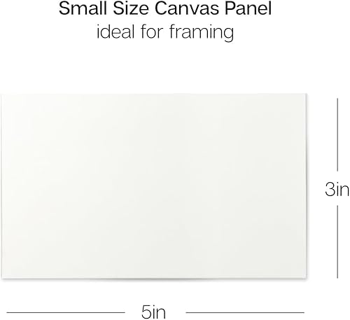 Miniatura 3 de KINGART 819-14 - Tableros de lienzo para artistas, color blanco, de 3 x 5 pulgadas, paquete económico de 14 paneles rectangulares, imprimado con