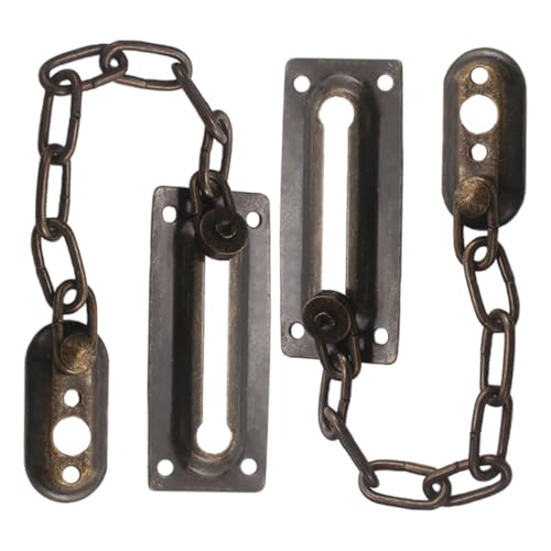 NUOBESTY 2 Piezas Cadena De Puerta Antirrobo Cerradura De Seguridad Para Puerta Principal Cadena De Seguridad Para Madera y Metal Fácil De Instalar Para Ventanas