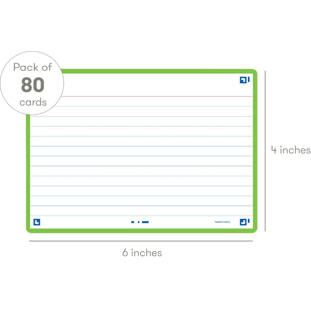 Hamelin Flash 2.0 Index Cards 4x6 - 80ct Yellow, Works With SCRIBZEE App For Digital Studying