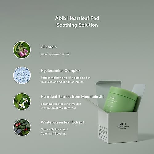 Abib Heartleaf Spot Pad Calming Touch 80 pads | Tonalizadores coreanos para o rosto, hidratação e re