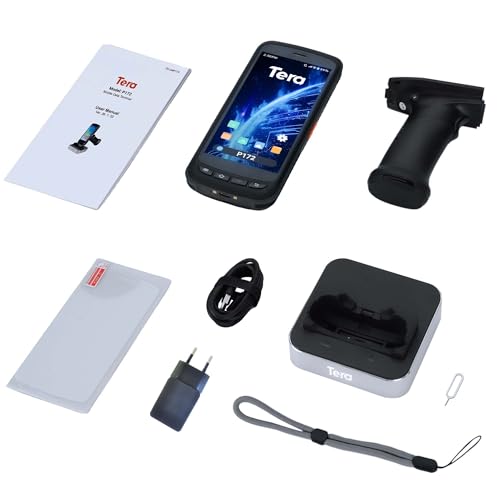 Tera Pro Android Barcode Scanner PDA Android 11 mit Ladestation Pistolengriff 8000 mAh Batterie BT5.0 PDA Barcode Scanner POS Terminal Mobiler Computer Handheld Barcode Reader P172