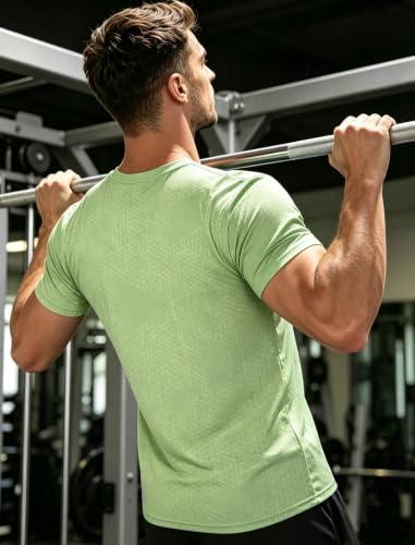 Image of APTRO Men's Workout Shirts Quick Dry Athletic Gym T-Shirts - Moisture Wicking Short Sleeve Performance Running Tees for Men