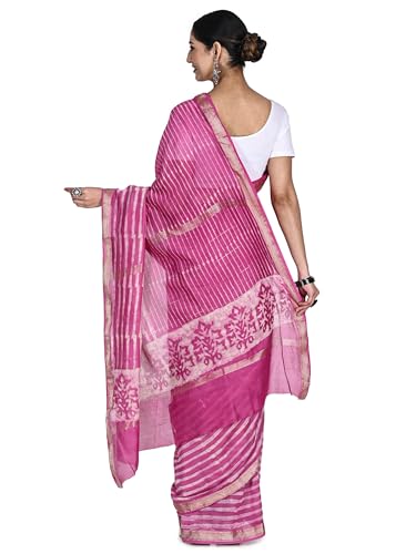Khushi Textiles magenta maheshwari silk saree – image 4