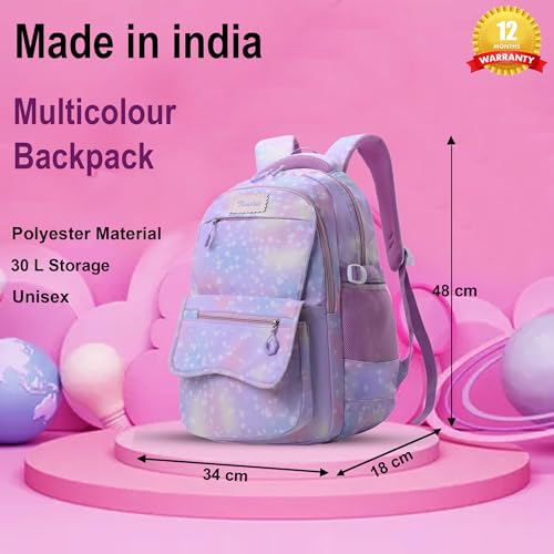 Image of Tinytot 30 Litre, Stylish & Trendy Water Resistant High Storage Multi-purpose School Backpack College Bag Travel Standard Backpack Bag For Boys & Girls, 2nd Standard Onward, 19 Inch